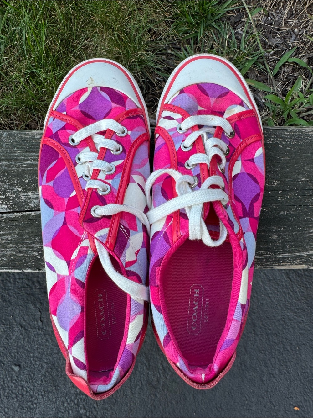 Coach Women’s Pink & Purple Patterned Barrett Sneakers